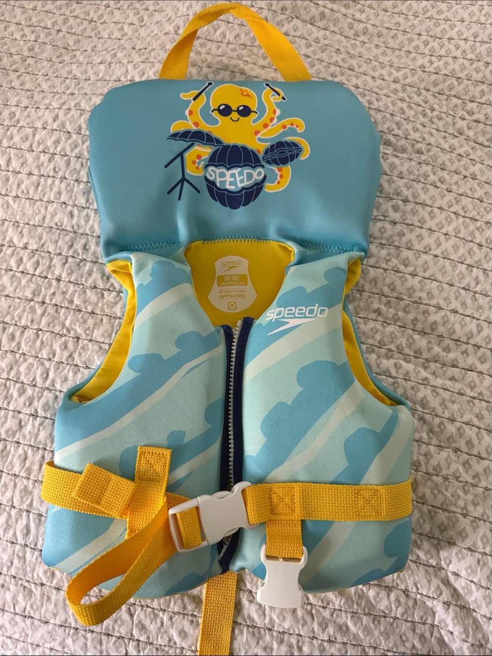 Speedo Blue & Yellow Kids Swim Jacket with Octopus Graphic